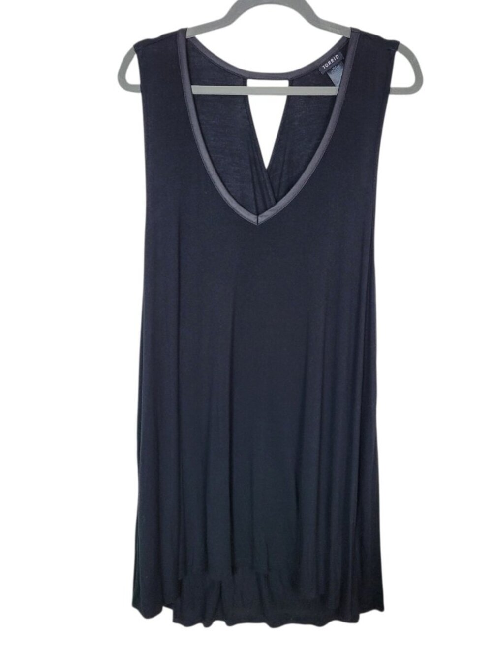 Torrid Size 3X Open Cross Back Tank Tunic Black Casual Everyday Wear Summer